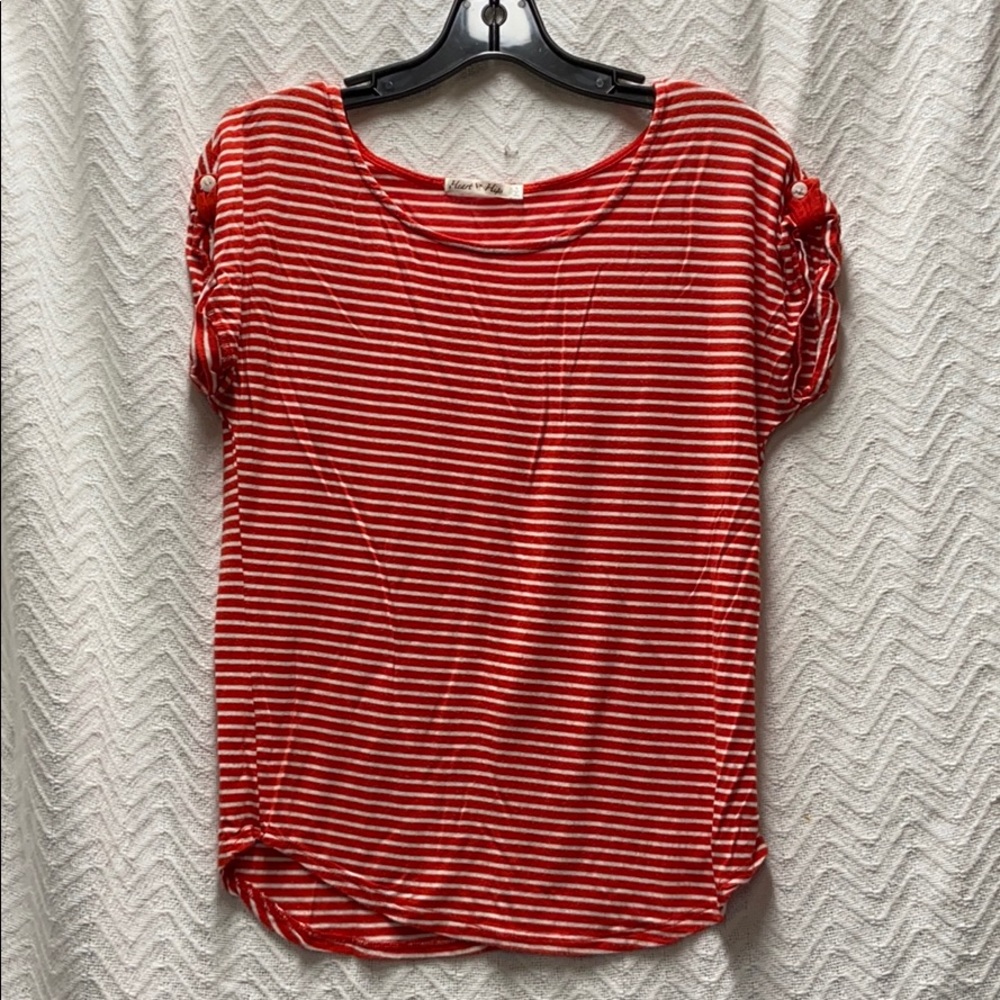 Hearts and Hips red and white striped size small
